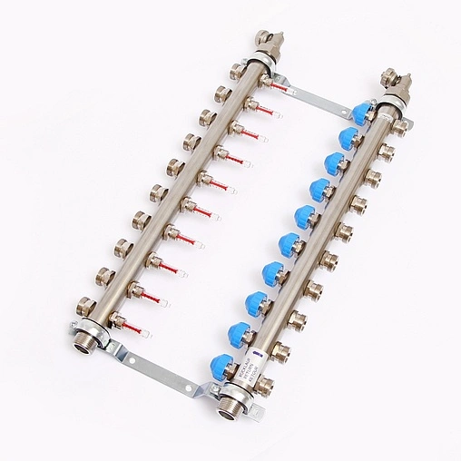 Группа коллекторная с расходомерами 10 отводов 1&quot;н/н x ¾&quot;ек Uni-fitt 455W4310