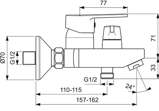 Смеситель для ванны Vidima Hype хром BA399AA