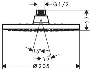 Лейка верхнего душа Hansgrohe Vernis Blend 200 1jet хром 26271000, 2