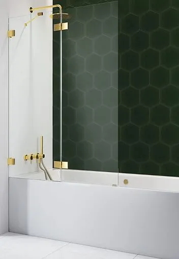 Шторка на ванну 1300мм прозрачное стекло Radaway Essenza Pro Gold PND II 130 L 10102130-09-01L