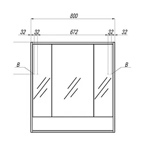 Шкаф-зеркало Aquaton Рико 80 белый/ясень фабрик 1A215302RIB90, 2