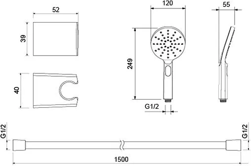 Душевой набор Aquatek Оберон хром AQ2033CR