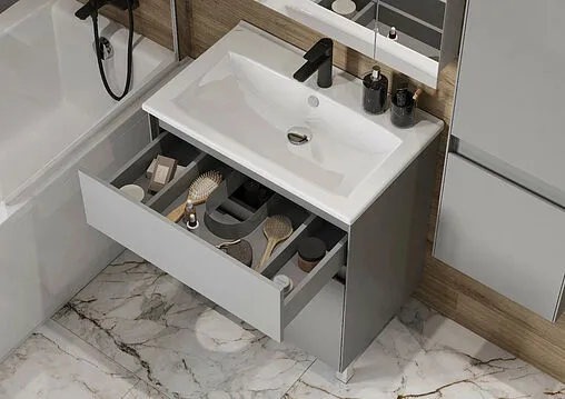 Тумба под умывальник Aquaton Форест 75 туманный серый 1A278301FR4D0