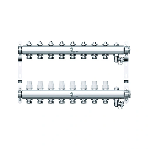 Группа коллекторная без расходомеров 8 отводов 1&quot;в/в x ¾&quot;ек Wester W903.8