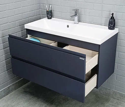 Тумба-умывальник подвесной Домино Graffo 100 графит DGr2404T+4670142930051