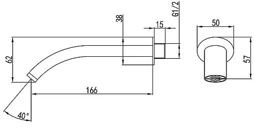 Излив для скрытого монтажа Lemark хром LM8024C