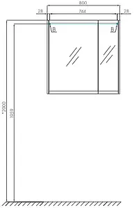 Шкаф-зеркало Aquaton Нортон 80 белый глянец 1A249202NT010 Шкаф-зеркало Aquaton Нортон 80 белый глянец 1A249202NT010, 2