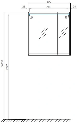 Шкаф-зеркало Aquaton Нортон 80 белый глянец 1A249202NT010