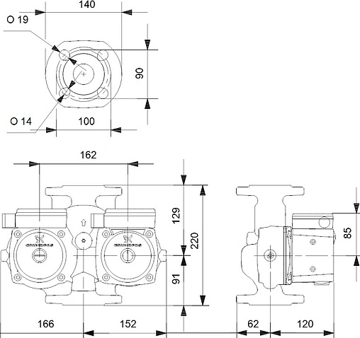Насос циркуляционный Grundfos UPSD 32-50 F 220 95906416