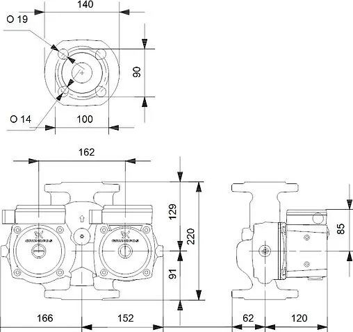 Насос циркуляционный Grundfos UPSD 32-80 F 220 95906459