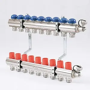 Группа коллекторная без расходомеров 9 отводов 1&quot;в/в x ¾&quot;ек Uni-fitt 441E4309, 2