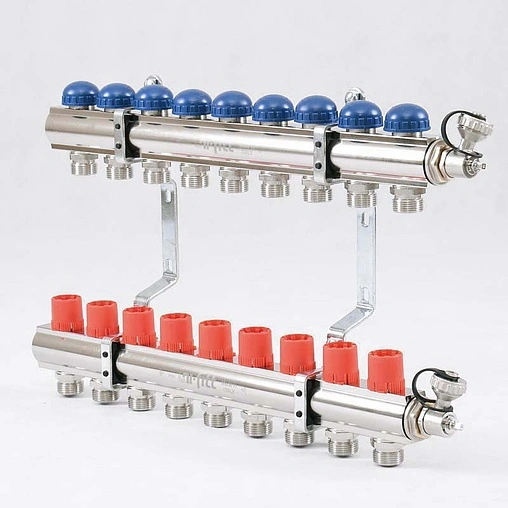 Группа коллекторная без расходомеров 9 отводов 1&quot;в/в x ¾&quot;ек Uni-fitt 441E4309