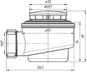 Сифон для душевого поддона Ани Пласт хром E410C, 2