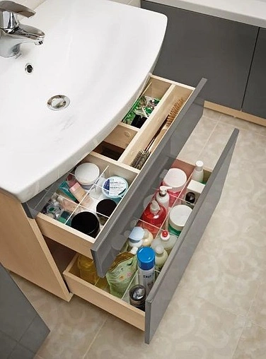 Тумба-умывальник Cersanit Smart 70 серый/ясень B-SU-SMA-CA70/Gr+S-UM-CAR60/1-w