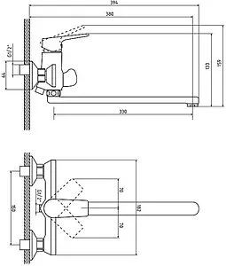 Смеситель для ванны с длинным изливом Osgard Segel White белый матовый 95223, 2