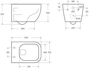 Унитаз подвесной безободковый BelBagno Alpina белый BB10100CHR/SC Унитаз подвесной безободковый BelBagno Alpina белый BB10100CHR/SC, 2