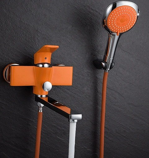 Смеситель для ванны с длинным изливом D&amp;K Berlin Kunste оранжевый/хром DA1433313