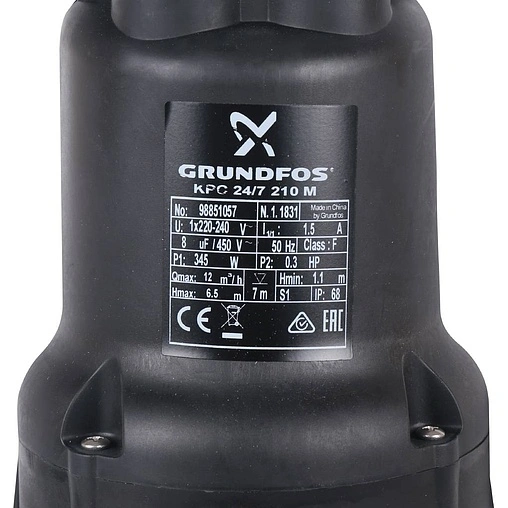 Насос дренажный Q=12м³/ч H=6.5м Grundfos KPC 24/7 210 98851057