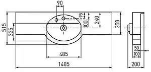 Раковина Aquaton Отель 150 белый 1A70133NOT010 Раковина Aquaton Отель 150 белый 1A70133NOT010, 2