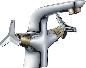 Смеситель для раковины Rossinka хром/золото RS41-61 Смеситель для раковины Rossinka хром/золото RS41-61, 1