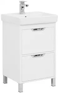Тумба-умывальник напольная Aquanet Гретта 50 New белый 00233576+00215661 Тумба-умывальник напольная Aquanet Гретта 50 New белый 00233576+00215661, 1