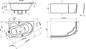 Ванна акриловая Ravak ROSA 160x95 P C581000000 Ванна акриловая Ravak ROSA 160x95 P C581000000, 4