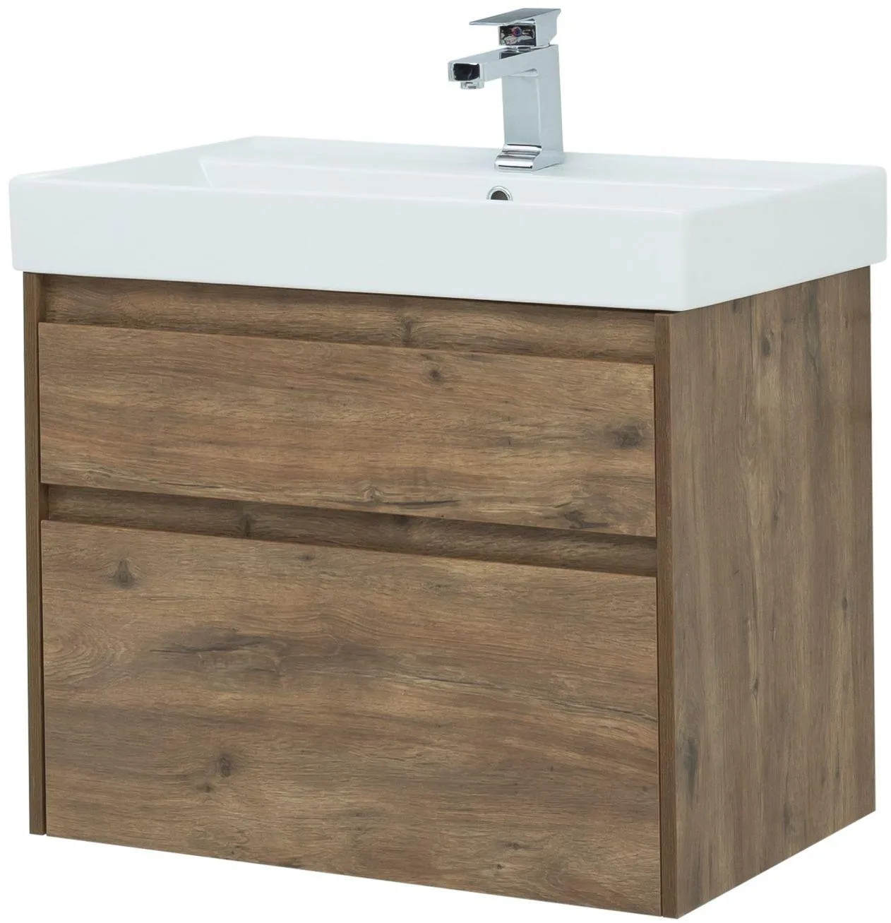 Тумба-умывальник подвесная Aquanet Nova Lite 75 дуб рустикальный 00249515+00242338