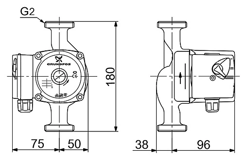 Насос циркуляционный Grundfos UPS 32-60 180 96281496