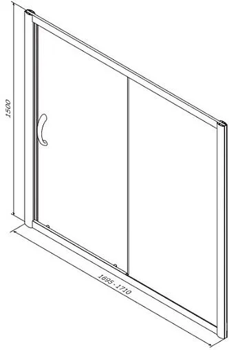 Шторка на ванну 1700мм прозрачное стекло Am.Pm Bliss L 170 W53S-1701150MT