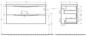 Тумба-умывальник подвесная BelBagno MARINO 110 Nero Lucido MARINO-1100-2C-SO-NL-P+BB1100/450-LV-MR-PR Тумба-умывальник подвесная BelBagno MARINO 110 Nero Lucido MARINO-1100-2C-SO-NL-P+BB1100/450-LV-MR-PR, 2