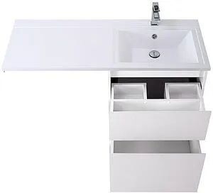 Тумба-умывальник напольная над стиральной машиной BelBagno KRAFT-LVD 120 Bianco Opaco KRAFT-LVD-580/1200-2C-PIA-BO+, 4