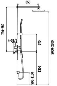 Душевая система со смесителем для душа Timo Helmi белый/хром SX-4069/00-16SM Душевая система со смесителем для душа Timo Helmi белый/хром SX-4069/00-16SM, 2