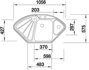 Мойка кухонная Blanco Blanco Delta II 105.6 нержавеющая сталь 523667, 2