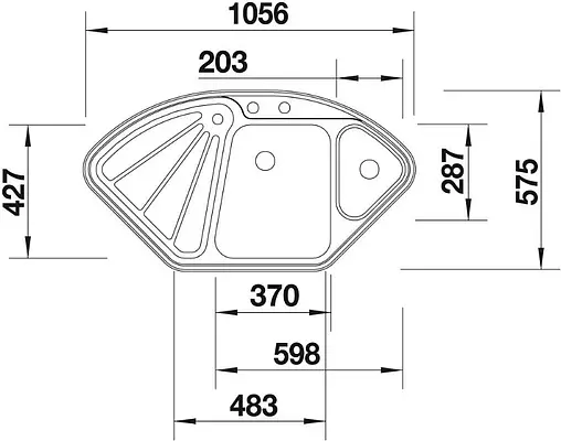 Мойка кухонная Blanco Blanco Delta II 105.6 нержавеющая сталь 523667