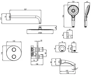 Душевая система с термостатом для ванны Lemark Yeti хром LM7822C Душевая система с термостатом для ванны Lemark Yeti хром LM7822C, 2