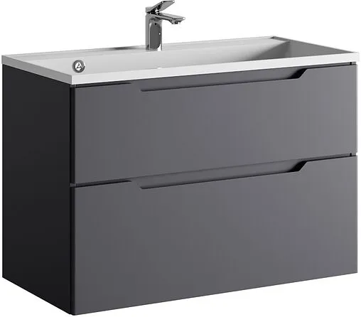 Тумба под умывальник подвесная Raval Wector 90 антрацит Wct.01.90/P/A/MD