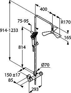 Душевая система с термостатом для душа Kludi Fizz хром 6709605-00 Душевая система с термостатом для душа Kludi Fizz хром 6709605-00, 2