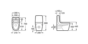 Спинка для унитаза Roca Khroma красный 80165AF3T Спинка для унитаза Roca Khroma красный 80165AF3T, 2