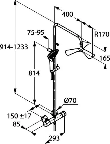 Душевая система с термостатом для душа Kludi Fizz хром 6709605-00