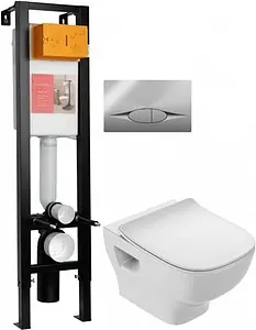 Комплект 5 в 1 Jacob Delafon Struktura E21754RU-00 с кнопкой E29027-CP хром глянцевый Комплект 5 в 1 Jacob Delafon Struktura E21754RU-00 с кнопкой E29027-CP хром глянцевый, 1