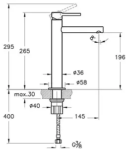 Смеситель для раковины VitrA Origin хром A42557 Смеситель для раковины VitrA Origin хром A42557, 2