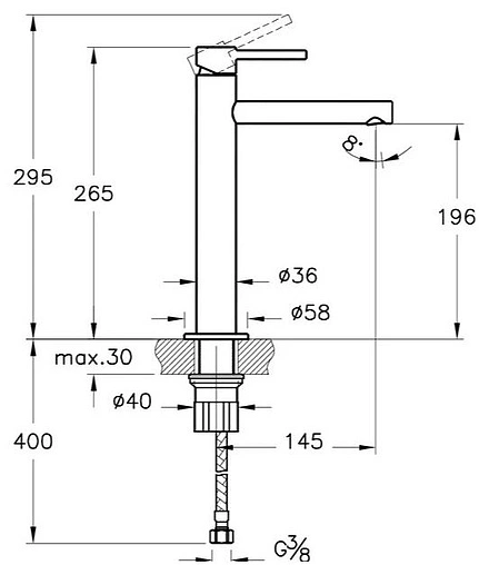 Смеситель для раковины VitrA Origin хром A42557 Смеситель для раковины VitrA Origin хром A42557