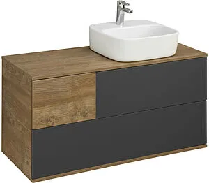 Тумба-умывальник подвесная Aquaton Терра 105 дуб кантри/антрацит 1A2469K3TEKA0, 1