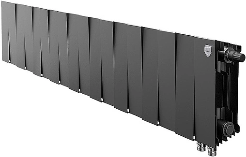 Радиатор биметаллический 18 секций нижнее правое подключение Royal Thermo PianoForte VD 200 Noir Sable RTPNSVDR20018