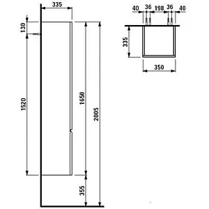 Шкаф-пенал подвесной Laufen Pro 35 R венге 4.8312.2.095.423.1 Шкаф-пенал подвесной Laufen Pro 35 R венге 4.8312.2.095.423.1, 5