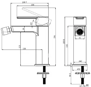 Смеситель для биде Villeroy&Boch Architectura хром TVB10300100061, 2