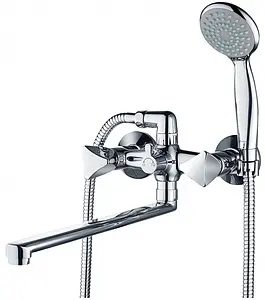 Смеситель для ванны с длинным изливом Gross Aqua Trio хром 7016029C-35L(F) - Н Смеситель для ванны с длинным изливом Gross Aqua Trio хром 7016029C-35L(F) - Н, 1