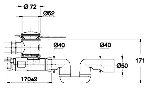 Слив для ванны без перелива Ravak WarmFlow хром X01370