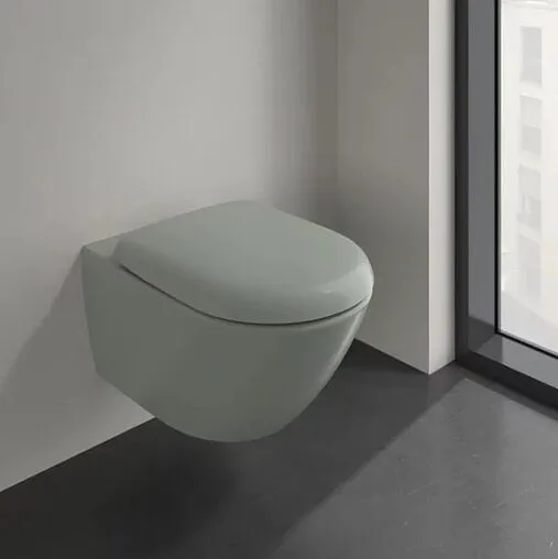 Унитаз подвесной безободковый Villeroy&amp;Boch Antao CeramicPlus утренний зеленый) 4674T0R8