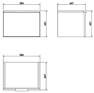 Тумба-умывальник подвесная Cersanit Stillo 60 серый хром/белый P-SZ-STL-CM/COL/AM/ZU60+, 2